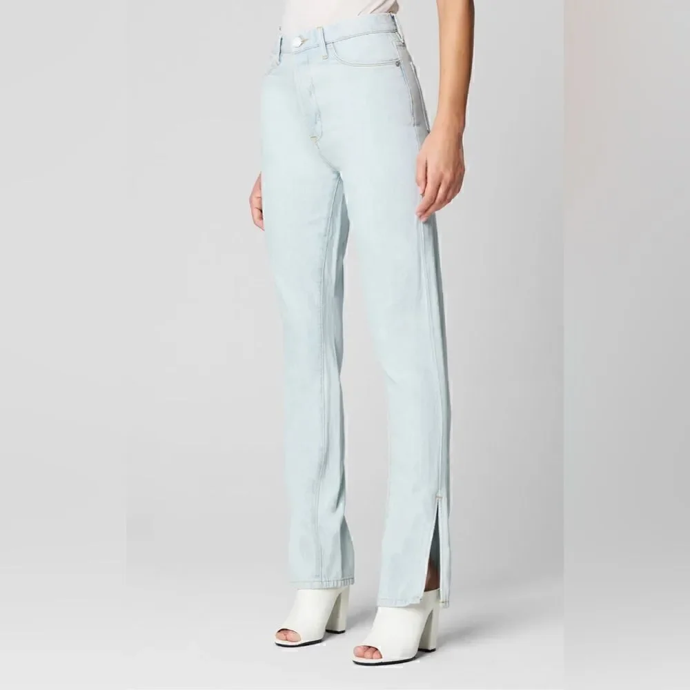 NWT BLANK NYC The Cooper Slim Straight Leg Jean W/ Slit in Super Powers Size 27